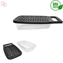 Manual Food Grater Carrot Vegetable Cheese With Plastic Kitchen Container Jar Nitron - 黑色 - 查看 5