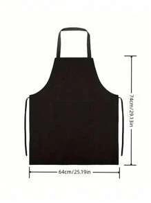 1Pc Oil-Proof With Pockets Kitchen Apron, Simple Style Black Apron With Pockets, Dirt-Resistant Waist Apron And Waist-Length For Cooking, Catering Men And Women Kitchen Supplies Fashionable Kitchen Workwear, Kitchen Supplies, Bathroom, Home, Household, Supplies