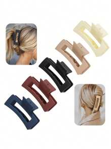 Set de 5 pasadores de pelo básicos para el día, de diseño de alta gama para mujeres con cabello grueso, de tamaño grande para recogidos y peinados