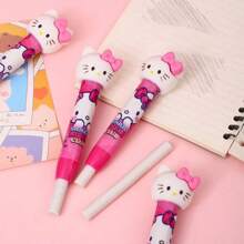 Sanrio 1 pieza Sacapuntas de goma de personaje lindo Hello Kitty de Sanrio - ABS, para uso en oficina/escuela, sin suciedad ni fragancia, goma de borrar rosa con diseño de Kitty