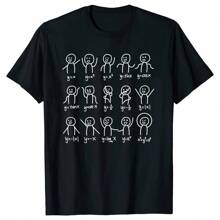 Algebra Dance Funny Figures Math Equation T Shirts Graphic Cotton Streetwear Short Sleeve Birthday Gift Summer Style T-Shirt Men - Black - View 1
