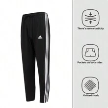 Adidas Men's M 3S SJ TO PT Knitted Trousers Tapered Pants Breathable Casual Pants IC0044 - Black/White - View 1
