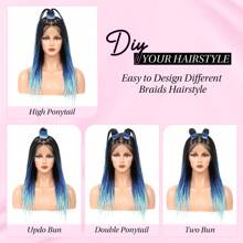 Full Lace Box Braided Wigs For Women 24 Inches Knotless Cornrow Braids Lace Frontal Wig Synthetic Braided Wig Daily Used