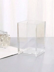 1 个透明化妆刷架，带防尘防水盖，适合存放文具和面膜