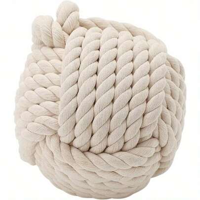 Knot Door Stop Heavy Duty Decoration Rope Knot 15cm Simple Fashion Nautical Large 1.5kg Interior Door Weight Stop Wedge Decoration Cream Rope Door Stop