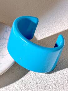 1pc Women Elegant Popular Asymmetrical Shape Minimalist Bracelet, Versatile For Daily Wear - Blue - View 15