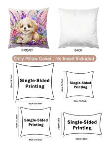 4 件套紫色花卉和植物可爱创意可穿戴配饰、狗枕套（不含枕芯）、家居沙发宠物店装饰 - 彩色 - 查看 9