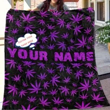 Manta de forro polar personalizada con hoja de arce púrpura decorativa. Manta suave y acogedora con estampado de hojas púrpuras, ideal para sofá, cama, coche, salón, dormitorio, baño y comedor. Es un regalo perfecto para él, ella, novio, novia, papá, mamá, familia, amigos, hijo, hija, para aniversarios, Día de la Madre, cumpleaños, San Valentín, graduación, Día del Padre, Día del Niño, bodas y calentamiento de hogar.