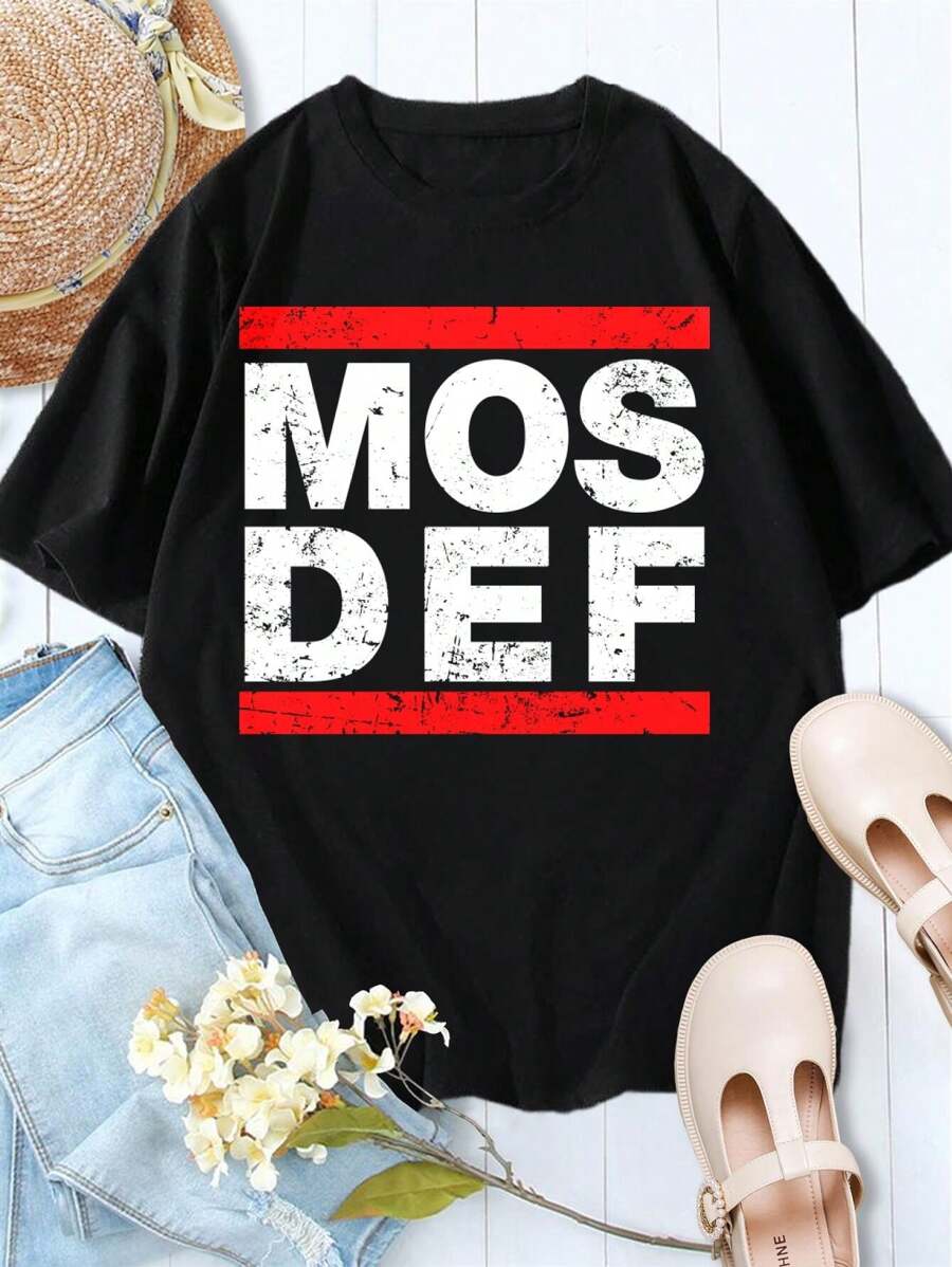 Mos Def Women's T-Shirts Stylish Comfortable Graphic Tees - Black - View 1