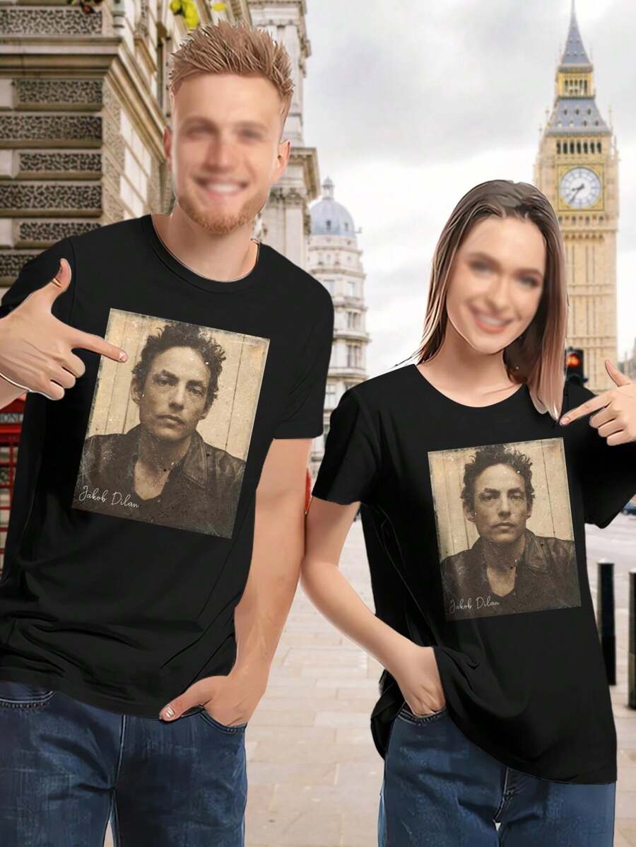 Vintage Jakob Dylan Fan Art Graphic Tee - Women's 80s Style T-Shirt