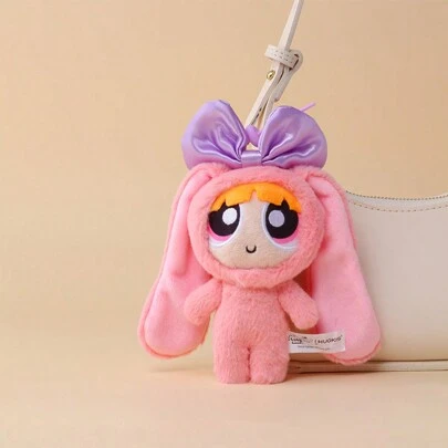 Miniso Powerpuff Girls Bunny Costume Plush Keychains(1 PC)