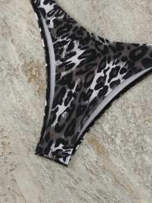 New Leopard Print Bandeau Bikini Set, Sexy Women Swimwear, For Summer Beach Vacation - Multicolor - View 7