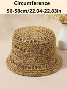 LEAJOURNO. 1 Mũ Rơm Rỗng Thời Trang Cho Nữ, Dùng Trang Trí Hàng Ngày - màu nâu - Xem 9