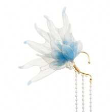 Women Fairy Ear Cuffs Beautiful Clip-On Mermaid Earrings Fashion Ear Cuffs Cosplay Accessories - Màu xanh lam - Xem 11