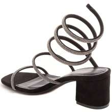 Women's Lace-Up Design Fashion Daily Wear High Heel Sandals - Black - View 3