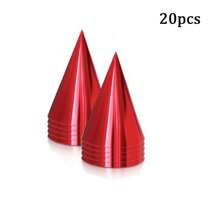 20 Pcs Colorful Birthday Party Hats Party Cone Hats Metallic Foil Cone Hats Birthday Paper Hats (5 Colors) - Multicolor - View 13