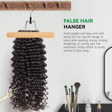 Wooden Pants Skirt Hangers, Smooth Finish Solid Wood Non Slip Jeans Slack Clamp Hangers Hair Extension Hangers(20Pcs Natural)…
