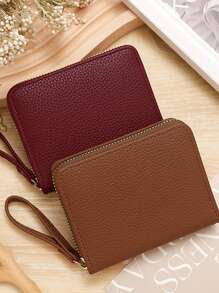 Zipper Coin Purse, Girl's Compact Large Capacity Wallet, Multi-Card Slots Ultra Thin Minimalist Card Case
