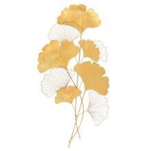 YUNRUX Feuille de Ginkgo à suspendre au mur, décoration murale en métal, art mural moderne, paysage créatif, décoration murale, feuilles de ginkgo en métal, image décorative, décoration d'image en métal