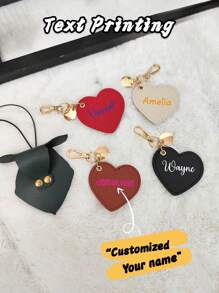 Customized Colorful Heart-Shaped Leather Keychain, Distinctive Car Pendant,Bag Charm Suitable For Daily Use As Accessory Decoration, Ideal Gift For Family And Friends