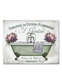 1pc Tranh in bồn tắm phong cách Pháp cổ điển theo phong cách Victoria, tranh tường nghệ thuật phòng tắm màu nước hoa, hình ảnh trang trí không có khung - Nhiều màu - Xem 13