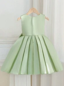 Young Girl Green Sleeveless Princess Girl Dress, Suitable For Wedding, Birthday Party, Banquet - Green - View 2