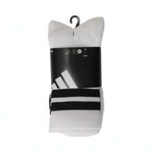 Adidas 3双装徽标中筒袜，男女通用 JI6316 - 白色 - 查看 2