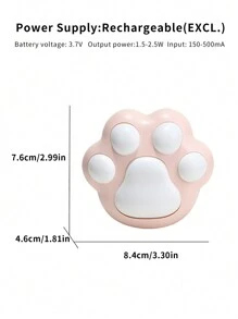1件1200mAh可充电暖手宝，便携式恒温暖手宝，迷你卡通猫爪设计（3档可调） - 彩色 - 查看 12