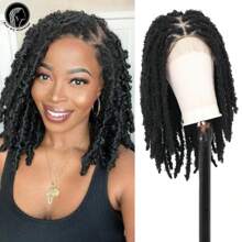 Women's Triangle Knotless Butterfly Braid Wig, 20 Inch Shoulder Length, With Baby Hair, Full Double Layer Lace Twisted Braid Wig, Synthetic Short Lace Front Braid Wig, Halloween - Black - View 2