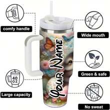 1 个可定制 40 盎司不锈钢水瓶，带复活节设计 - 防漏，适合汽车、家庭、办公室、旅行和户外活动，保温水瓶 - Style 2 - 查看 6