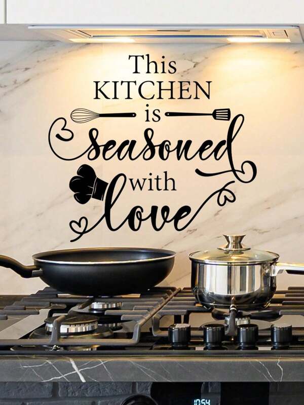 1 Stück Heimdekoration PVC Küchen Aufkleber, modernistischer Slogan Grafik Wandrenovierungs-Aufkleber für die Küche, Aufkleber, Wandtattoo, Vinyl-Aufkleber für Heimdekoration, Frühlingsdekoration Artikel um Ihr Zuhause aufzufrischen, Rama Dekorationsaufkleber (Größe: 30 x 60 cm) Geschenke Geburtstag Abschluss Zimmer Dekoration Wanddekoration Badezimmer Dekoration Schlafzimmer Dekoration Raumdekoration Wohnzimmer Dekoration Haus Dekoration Heimdekoration Wohnzimmer Tapete Tapete Wandaufkleber Wandaufkleber Küchendekoration