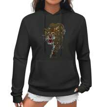FASHION Mens Womens Sparkly T Hoodie Rhinestone Long Sleeve Rock Festival Bling Gemstone Hoodie  Graphic Hoodies, Suitable As A Gift - 黑色 - 查看 1