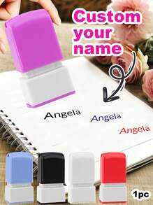 1pc Custom Name Signature Stamp , Back To School Supplies ,Name Stamps Personalized, DIY Customized Self Inking Name Stamp, Stamps For Signing Name, Name Stamp For Clothing Waterproof,Office & School Supplies,Xmas Decoration,Solid Color Name Stamp