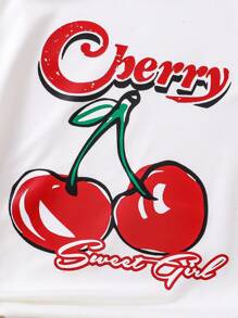 3pcs Girls Versatile Outdoor Summer Knit Short Sleeve T-Shirt, Fruit & Letter Graphic, Fashionable & Comfortable Breathable Vacation Wear For Toddlers & Little Young Girl