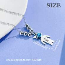 女士定制不锈钢项链，刻有 1-3 个名字，个性化吊坠项链，非常适合母亲节的家庭礼物。 - 彩色 - 查看 5