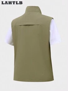 Gilet casual e semplice di moda per uomo, adatto per uso quotidiano - Cachi - Visualizzare 2