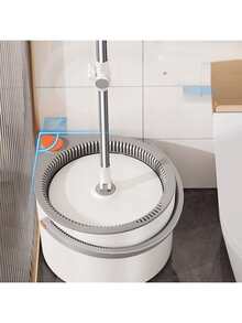 Joybos 1 Set Self-Cleaning Spin Mop With Three Types Mop Heads, Spin Mop And Bucket System, Includes 3 Types Mop Heads, With 6 Cloths, Includes Round, Square & Triangular Heads. 360° Spin Mop Bucket Set And Wringer, Easy Washing, Hand-Free Wringing, Water-Saving, Household Rotating Floor Mop, Lazy Mop, Dust Removal Mop, Dry And Wet Use, For Kitchen, Bathroom,Bedrooms, Home Cleaning. - 白色 - 查看 4