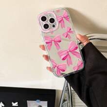A Pink Bow Mirror Phone Protective Case Can Be Used As A Makeup Mirror Compatible With IPhone16/7/8/11/12/13/14/15/X/XR/Xs/Plus/Pro/Pro Max/SE2