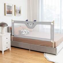 175CM Cute Baby Bed Rail Guard Toddler Infant Security Guardrail With Double Lock - Grey - View 3