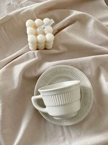 1pc Elegant Beige Crinkled Texture Napkin Suitable For Restaurant, Kitchen, Outdoor Picnic, Decorating Dining Table