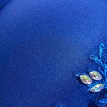 Women Vintage Church Hats Diamond Flower Applique Felt Pillbox Hats Fascinator Tea Party Hats - Blue - View 5