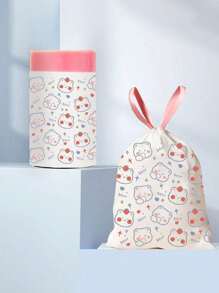 2 件/4 件可爱塑料垃圾袋，家用，可爱兔子和熊印花，加厚，大号，带抽绳