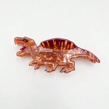 1个卡通动物恐龙/鲨鱼/鹰/蜥蜴/乌龟亚克力发爪夹，独特设计发饰，夏季服装发夹，节日，派对 - 彩色 - 查看 12