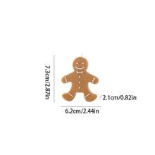 1pc Christmas A Soybean Wax Material Christmas Gingerbread Man Scented Candle, Lovely Christmas Wind Home Gingerbread Man Candle Decoration, Suitable For Christmas Decoration, Home Decoration, Table Decoration, Table Decoration, Christmas Holiday Gifts, With Gifts, Four Seasons Universal Candles, Coffee And Milk Scented Candles, Candle Decoration