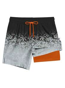 Pantalones cortos de playa casuales hawaianos para hombre, de tela de doble capa de secado rápido, shorts deportivos para exteriores, con nuevo estilo de estampado de moda