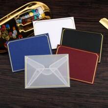 20pcs/Pack 10*7.5cm Double-Sided Gold-Edged Thickened Retro Transparent Envelope Bags, Luxury Foil Stamping Greeting Card Small Envelope Back To School - 20pcs/pack 10*7.5cm Gold Edge Envelope - View 6