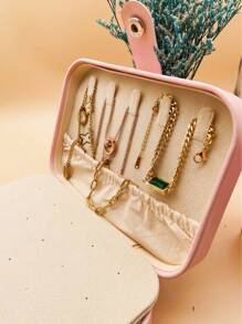 Creative PU Leather Mini Jewelry Box - Portable Jewelry Box For Rings, Pendants, Earrings, Necklaces, Bracelets - Suitable For Women & Girls - Great For Travel & Daily Use - Ideal Gift For Birthdays & Holidays