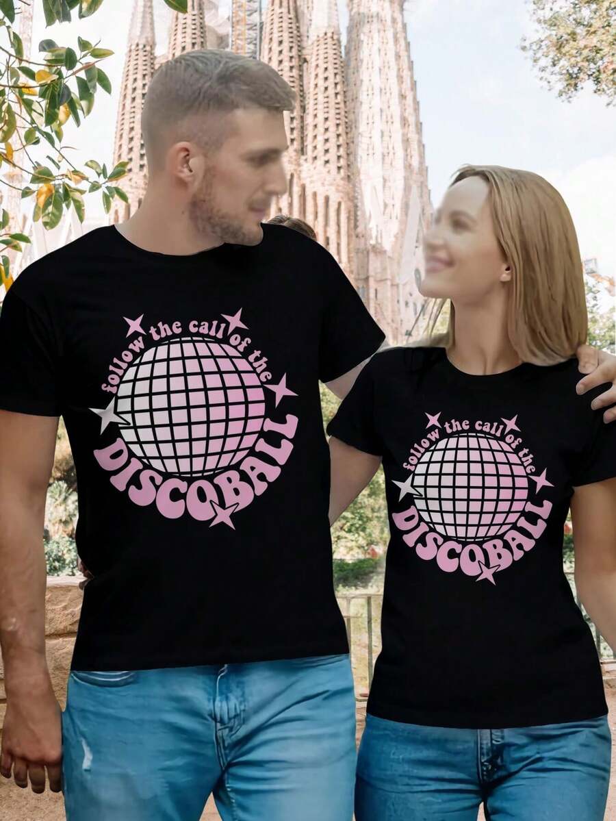 Ladies Disco Ball T-Shirt Follow The Call Of The Disco Party Shirt Dance Shirt Retro Shirt 70s Shirt - màu đen - Xem 1