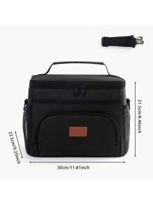 Insulated Lunch Bag With Leak-Proof Soft Side Cooler – Reusable, Portable, Freezable Tote For Men And Women, Ideal For Work, Picnic, Or Travel, Black Oxford Fabric With Mesh Pocket, Lunch Bag Insulated(Random Letters) Bag For School School Accessories School Stuff - Multicolor - View 8