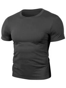 Men's 2-Piece Sports T-Shirt, Men's Functional Shirt, Quick-Drying Breathable Training Shirt, Fitness Running Shirt, Summer Casual Comfort Shirt